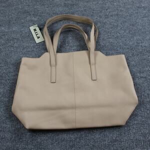 Mila Amber Tote Bag Nude Pebbled Leather Shoulder Purse Handbag Chic Work Luxury